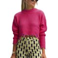 thumbnail image 1 of KOMOO Women Ripped Frayed Sweater Long Sleeve Ripped Hem Crop Knitwear Knitted Pullover Crop Sweater, 1 of 3