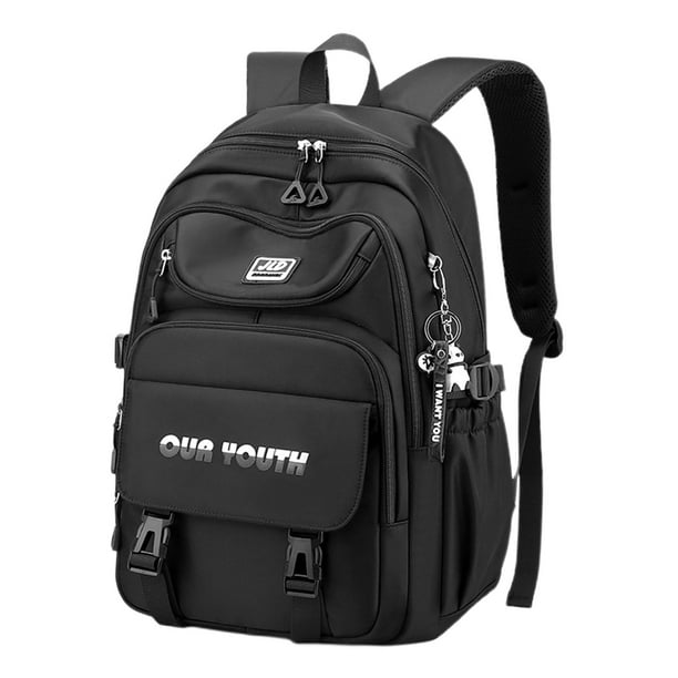 Mochilas para ninas Mochilas portatiles informales para viajes de senderismo Actividades al aire libre Negro Yuyangstore Mochila de color solido Walmart en linea