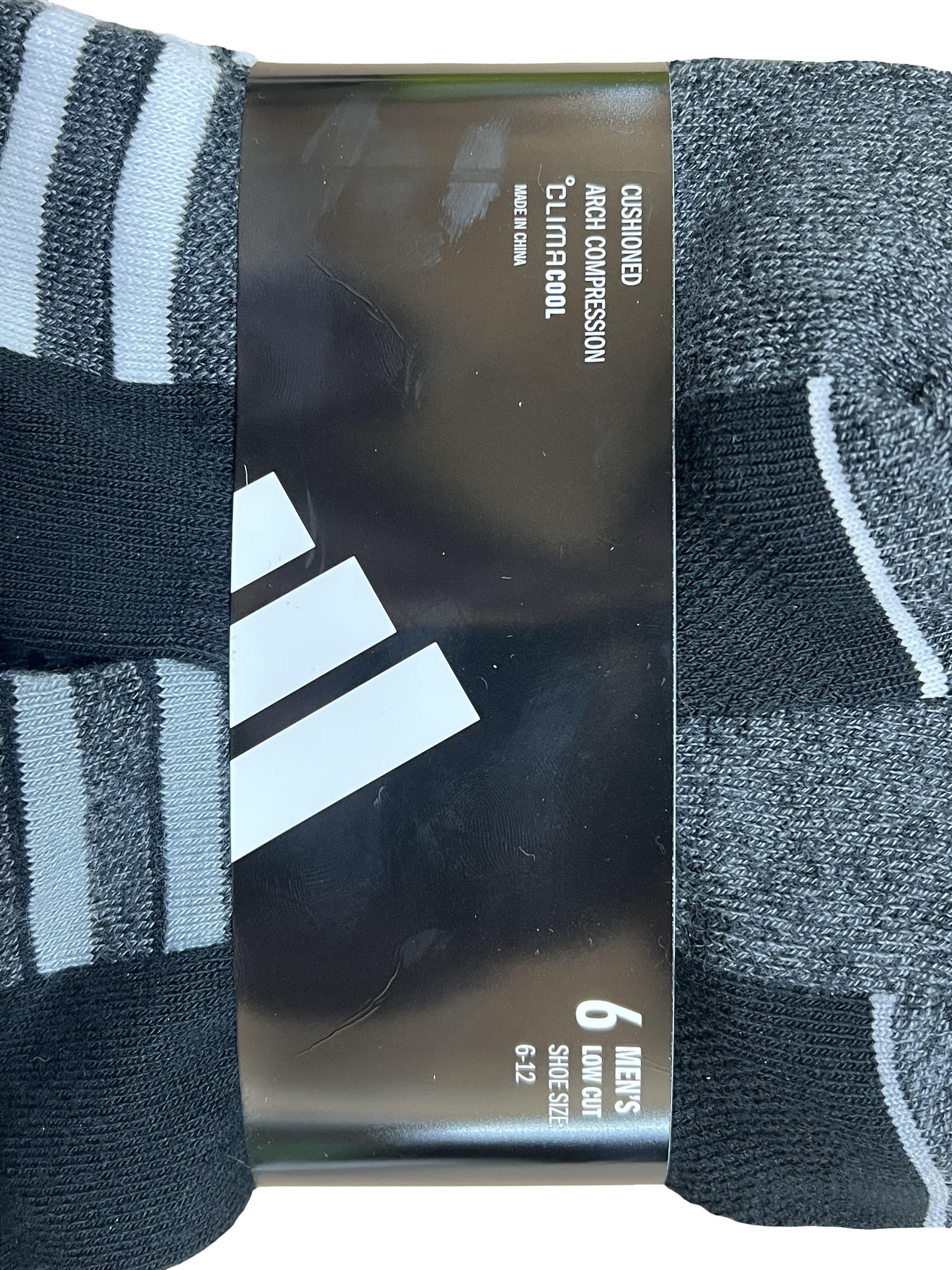 Adidas Men's ClimaCool Low Cut Socks, 6 Pairs (Black) - Size US 6-12