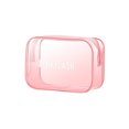 thumbnail image 1 of 1Pcs/Set Transparent Pink Large Capacity Zipper Cosmetic Bag Thickened Waterproof Durable, 1 of 4
