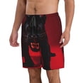 thumbnail image 2 of KLL Black Panther Red Background Men's Casual Summer Beach Shorts Hawaiian Shorts with Pockets-3X-Large, 2 of 5