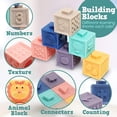 thumbnail image 2 of Bloques para bebés de 12 piezas - Juguetes para bebés de 0-3-6-9-7-8-12-18 meses - Bloques de construcción apilables suaves - Juguete para masticar para bebés de aprendizaje Montessori - Jug, 2 of 4