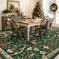 thumbnail image 2 of Lahome Christmas Area Rug 8'x10', Green Vintage Holiday Washable Rugs for Living Room, Non-Slip Soft Large Carpet with Xmas Trees & Elk Design for Bedroom Dining Room Home Office Nursery, Green, 2 of 10