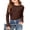Brown, variant on RTKFRFLM Girls Ribbed Long Sleeve T-Shirt Slim Fit Crewneck Stretchy Casual Base Layer Brown 13-14 Years