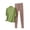 Brown, variant on Bixock Women Pajamas Set High Neck Half Sleeve Long Pants Loungewear Set Solid Color Casual Summer Fall Wear