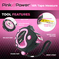 thumbnail image 4 of Pink Power 16ft Pink Measuring Tape Measure for Womens Tool Kit with Retractable Blade and Lock Button - Girls Tape Measure for Pink Tools - Lightweight Measurement Tape with Belt Clip, 4 of 5