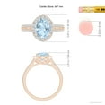 thumbnail image 5 of ANGARA Natural Oval 1.5 ct Aquamarine Split Shank Halo Ring with Diamonds in 14K Rose Gold for Women (Size-9x7mm) | March Birthstone, Anniversary, Jewelry Gift for Women | Natural Aquamarine Ring, 5 of 9