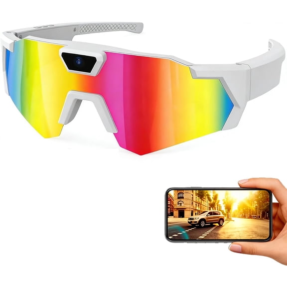 Optiq Frames POV Glasses, OptiqFrames 4K Smart Camera Sunglasses, POV Video Recording Glasses for Men Women – Wearable Tech with 32GB SD for Baseball, Cycling, Skiing, Running
