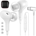 thumbnail image 2 of RGHJAR-USB C Headphones Magnetic Wired Earbuds Noise Canceling Right Angle Type C in-Ear Earphones with Mic Volume Control Stereo Bass for iPhone 17 16 15/iPad Pro/Samsung/Google Pixel/OnePlus, White, 2 of 3