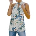 thumbnail image 1 of Moda mujer verano halter sin mangas estampado floral vendaje casual blusa tops Fridja  qr4080, 1 of 4