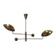 thumbnail image 4 of 2 Light Curved Handmade Pendant Mid Century Modern Raw Brass Sputnik chandelier light Fixture, 4 of 10