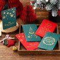 thumbnail image 3 of Tarjetas de felicitación con estampado de aluminio para Navidad, tarjetas de mensaje de bendición, invitaciones de agradecimiento creativas para negocios, suministros de Navidad, 10 piezas, 3 of 4