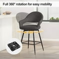 thumbnail image 6 of ANMINY Swivel Bar Stools PU Leather Upholstered Modern Bar Chairs, Set of 2, 26" Counter Height Bar Stools with Hollow Back Island Stools for Home Bar Kitchen Pub, 6 of 11