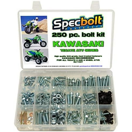 250pc Specbolt Bolt Kit Fits: Kawasaki Tecate ATV KXF250 Quad 84-88 TECATE 4 Wheel & 82-85 TECATE KLT200, KLT250, KXT250, & KLT250 3 Wheel ATVS Maintenance & Restoration OEM Spec Fasteners