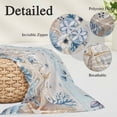 thumbnail image 3 of Blue Beige Coastal Throw Pillow Covers, Beach Starfish Summer Eucalyptus Vintage Soft Breathable Pillow Cases with Invisible Zipper, Small Pillowcases for Couch Bed Sofa Chair 16x24 Inches, 3 of 9