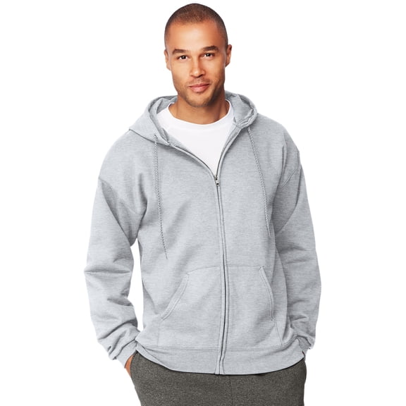Hanes Men's Ultimate Cotton Heavyweight Full Zip Hoodie Ash L