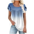 thumbnail image 1 of Birdeem Blouses pour Femmes T-Shirt Imprimé Plissé à Manches Courtes Haut Ample, 1 of 1