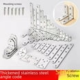 thumbnail image 2 of Stainless steel angle code angle iron 90 degree right angle holder connector with hole table chair reinforced triangle L-shaped bracket, 2 of 5