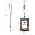 thumbnail image 3 of PU Leather Badge Holder ID Badge Holder with Lanyard for Cards & Credentials Birdhouse and Colorful Birds, 3 of 6