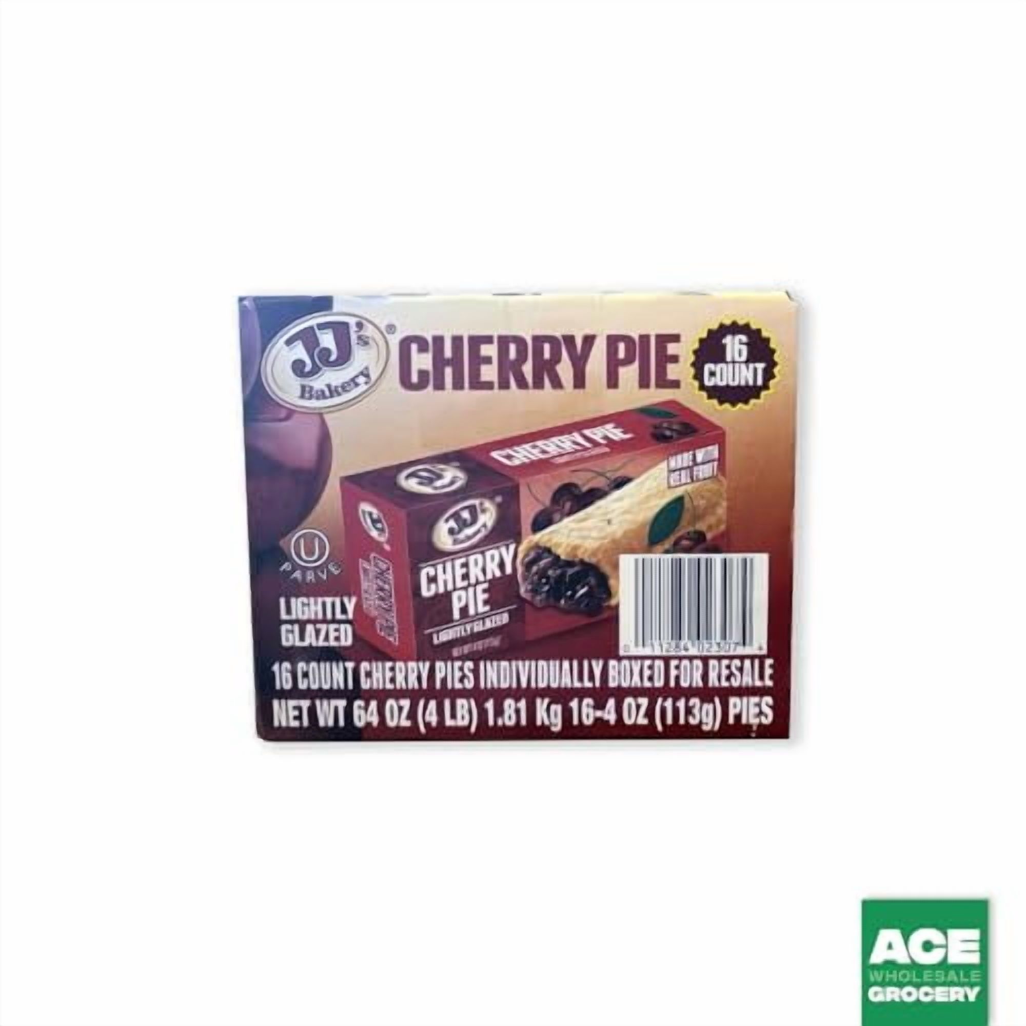 JJ's Bakery, Lightly Glazed Cherry Pie, 4 oz, 16-Count