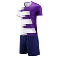 thumbnail image 2 of Kids Soccer Jersey Set Ndbuld Children's Short Sleeve Top With Elastic Waist Shorts Sportswear And Soccer Set For Middle And Big Kids Purple L, 2 of 8