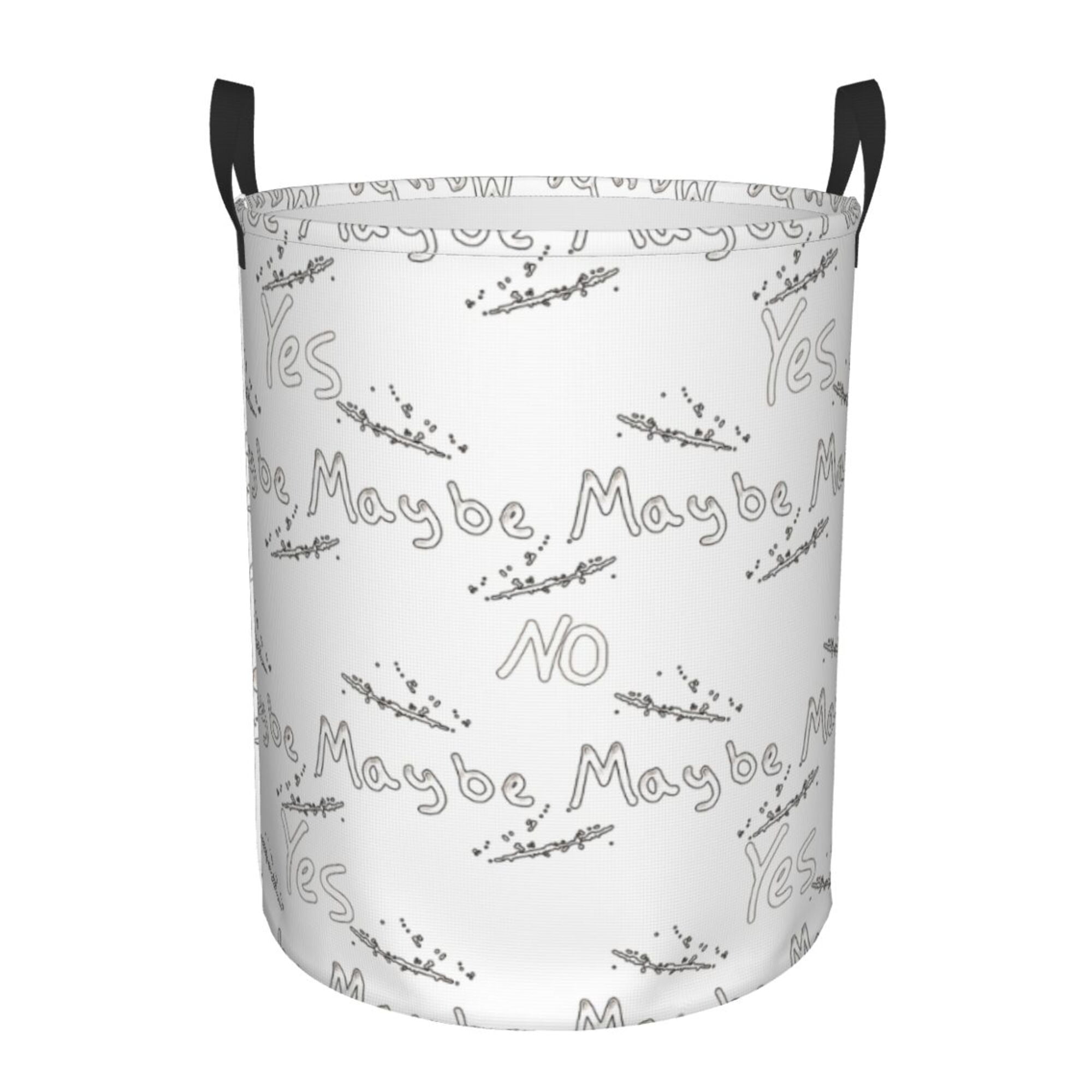 LNWH Laundry Basket, Yes Graffiti Pattern Foldable Laundry Hamper With