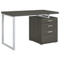 thumbnail image 3 of Weathered Grey 3-drawer Reversible Office Desk, 3 of 5