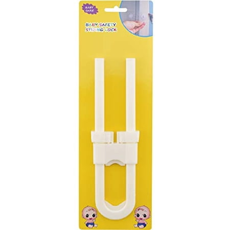 KinderGard Babyproof Child Safety Sliding Cabinet Lock Latch for Knobs, Handles, Doors - U Shape Sliding Safety Latch Lock