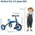 thumbnail image 5 of Wdmiya 4-in-1 Adjustable Seat Unisex Kids Tricycle, Blue, 5 of 9