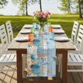 thumbnail image 4 of Table Runners 72 Inches Long Dress Scarves, Blue Coastal Farmhouse Kitchen/Dining Table Runner, Coffee Tablerunners, Summer Beach Starfish Shell Coral Nautical 14x72 Inch, 4 of 9