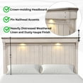 thumbnail image 4 of Roundhill Furniture Walcott Touch LED Lighting Panel Bed, Weathered Dusty-taupe Finish, Queen, 4 of 9