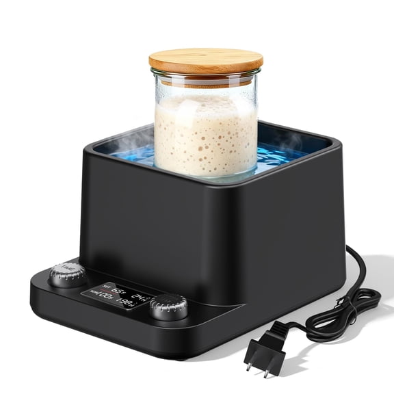 Sourdough Starter Warmer, Water Bath Uniform Warming, Precise 1°F Thermostat (70–104°F), 198H Timer, Fits Jars Up to 50oz, Sourdough Heater for Sourdough Home Baking & Consistent Fermentation