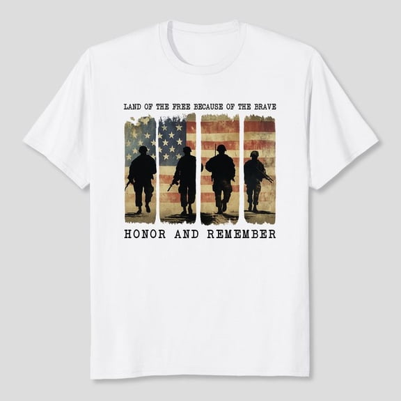 Memorial Day, Land Of The Free Because Of The Brave Shirt, Men's and Women's Graphic Tee 100% Cotton by TBun, Full Sizes S-5XL