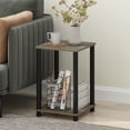 thumbnail image 3 of Furinno Turn-N-Tube Toolless Assembly Side Table Set of 2, Stackable 2-Tier Grey End Table with Open Shelf, Night Stand, Bedside Table, for Living Room, Bedroom, Grey Oak, 3 of 5