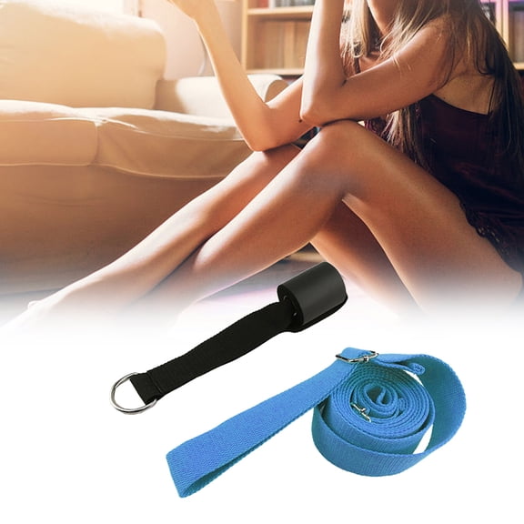 GOOHOCHY Yoga Strap Goohochy Blue Adjustable Metal Buckles for Yoga and Pilates Portable Lightweight
