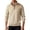 Khaki, variant on Men's Stand Collar Two Tone Cable Knit Quarter-Zip Sweater, Casual Warm Pullover, Cold Weather Daily Home Outdoor Street Wear White L