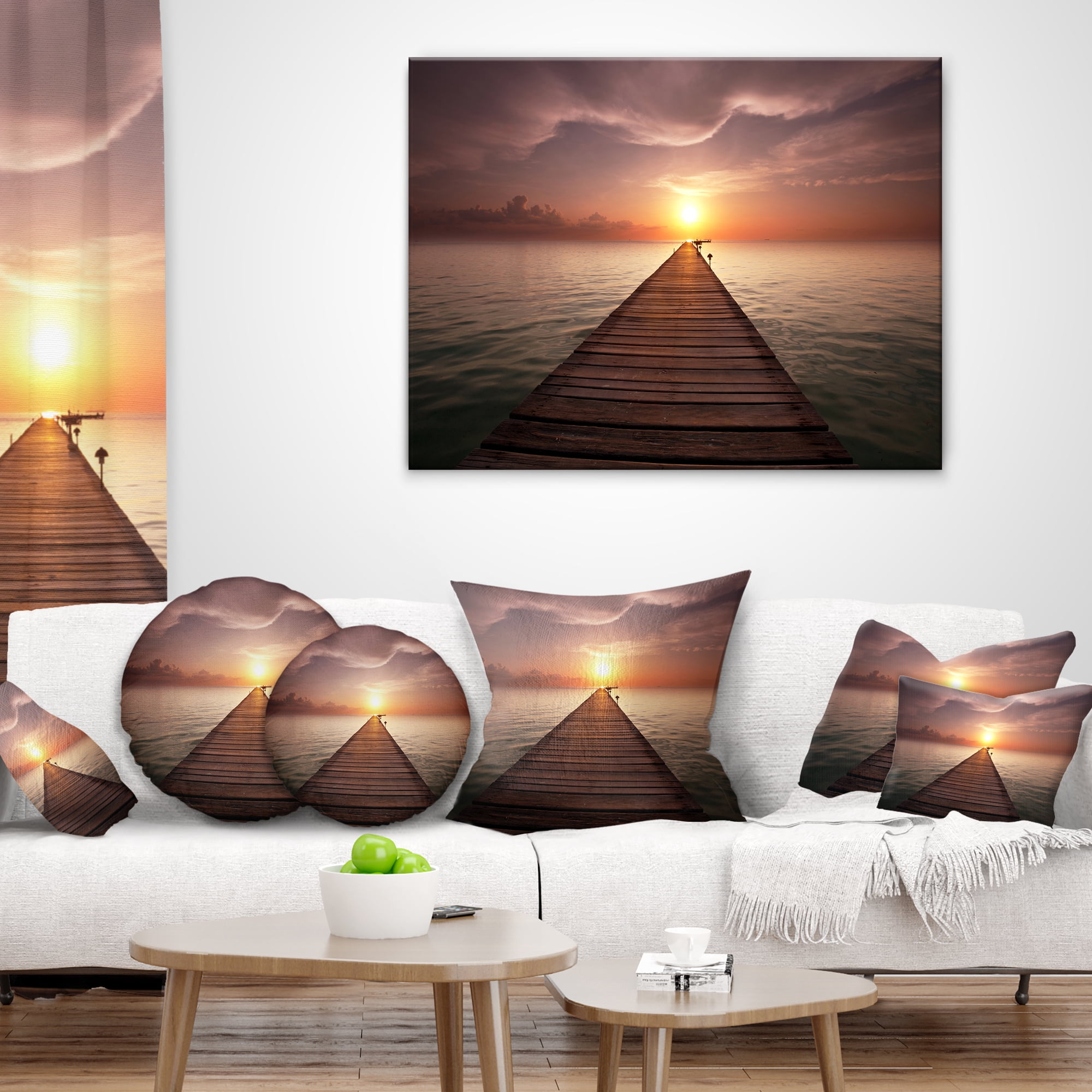 Designart 12" x 20" Brown Polyester Throw Pillow