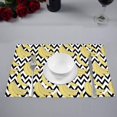 thumbnail image 3 of MKHERT Yellow Bananas with Black Chevron Zigzag Placemats Table Mats for Dining Room Kitchen Table Decoration 12x18 inch,Set of 4, 3 of 4