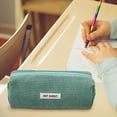 thumbnail image 4 of Pencil Bags with Zipper, Retro Corduroy Solid Color Pencil Case Large Capacity Student Stationery Storage Bag Portable Makeup Bag High-end Handbag Back to College, 4 of 6