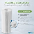 thumbnail image 6 of Tier1 20 Micron 10 Inch x 2.5 Inch | 12-Pack Pleated Cellulose Whole House Sediment Water Filter Replacement Cartridge | Compatible with Pentek S1, GE FXWPC, 155001-43, Home Water Filter, 6 of 8