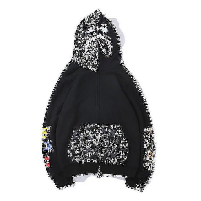 Mens Hoodie Camo Loose Zipper Jacket Sweatershirt For Men Boy_fs