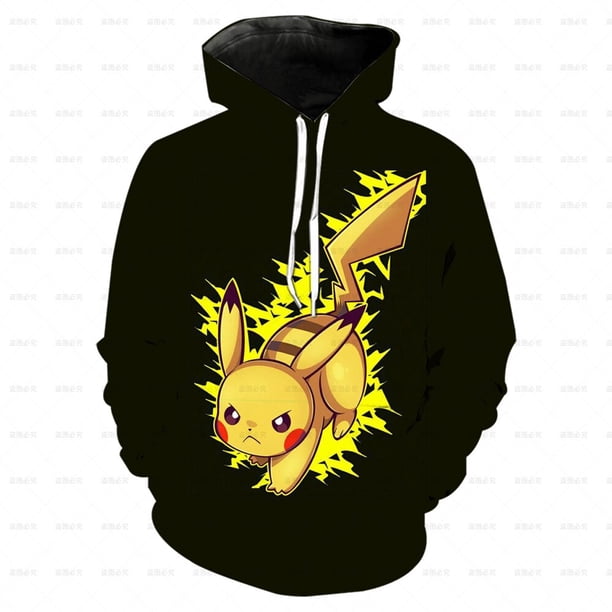 2022 otoño niños 3D dibujos animados Pokemon Sudadera con capucha para chico Casual 3D estampado niños moda Pokemon niños 4-14 años ropa con capucha 150 zhangyuxiang CONDUJO