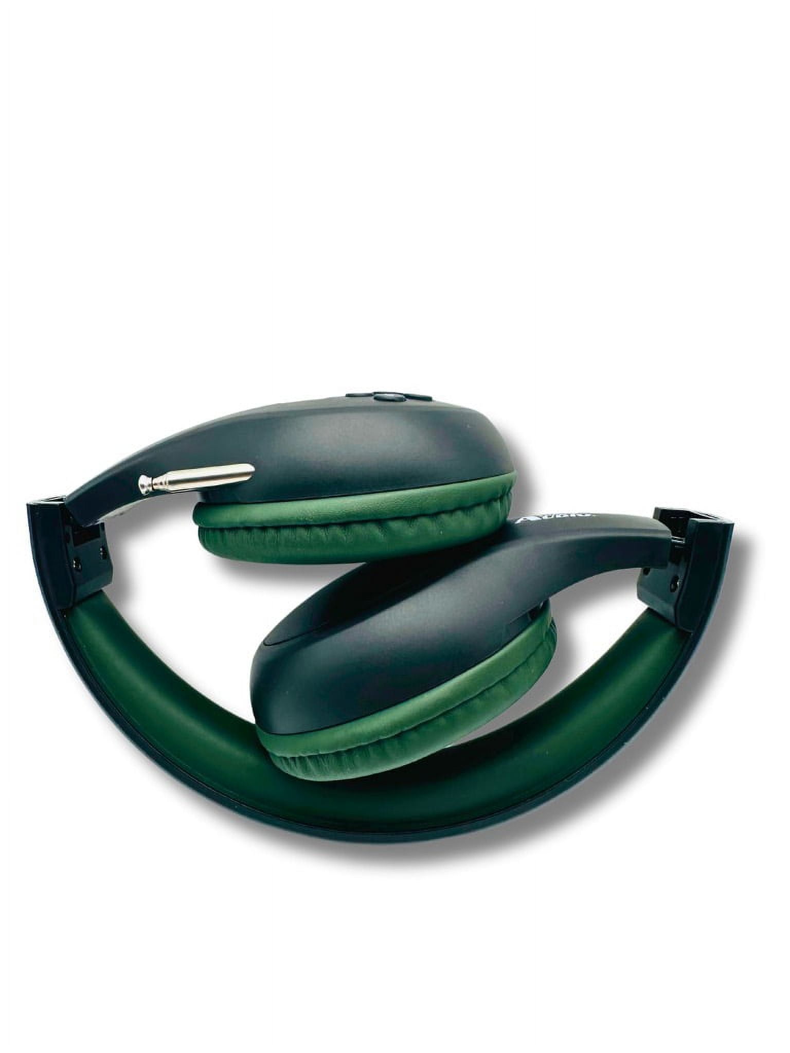 FM Radio Headphones Pull-Out Antenna, Great Reception, Sound Quality, Light Weight, Walking, Ease of Use, Jogging, Relaxing, School, Talk Radio, Require 2AA Batteries (Not Included) Black & Army Green