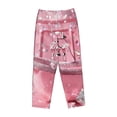 thumbnail image 6 of Uemuo Glittering Pink Bathtub Pattern Women's Wide Leg Palazzo Lounge Pants with Pockets Light Weight Loose Comfy Casual Pajama Pants-Small, 6 of 9