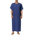thumbnail image 2 of INSPIRE CHIC Chemise de Nuit Homme Manches Courtes Col Rond Coupe Décontractée Longue Chemise de Nuit G Bleu Marine, 2 of 5