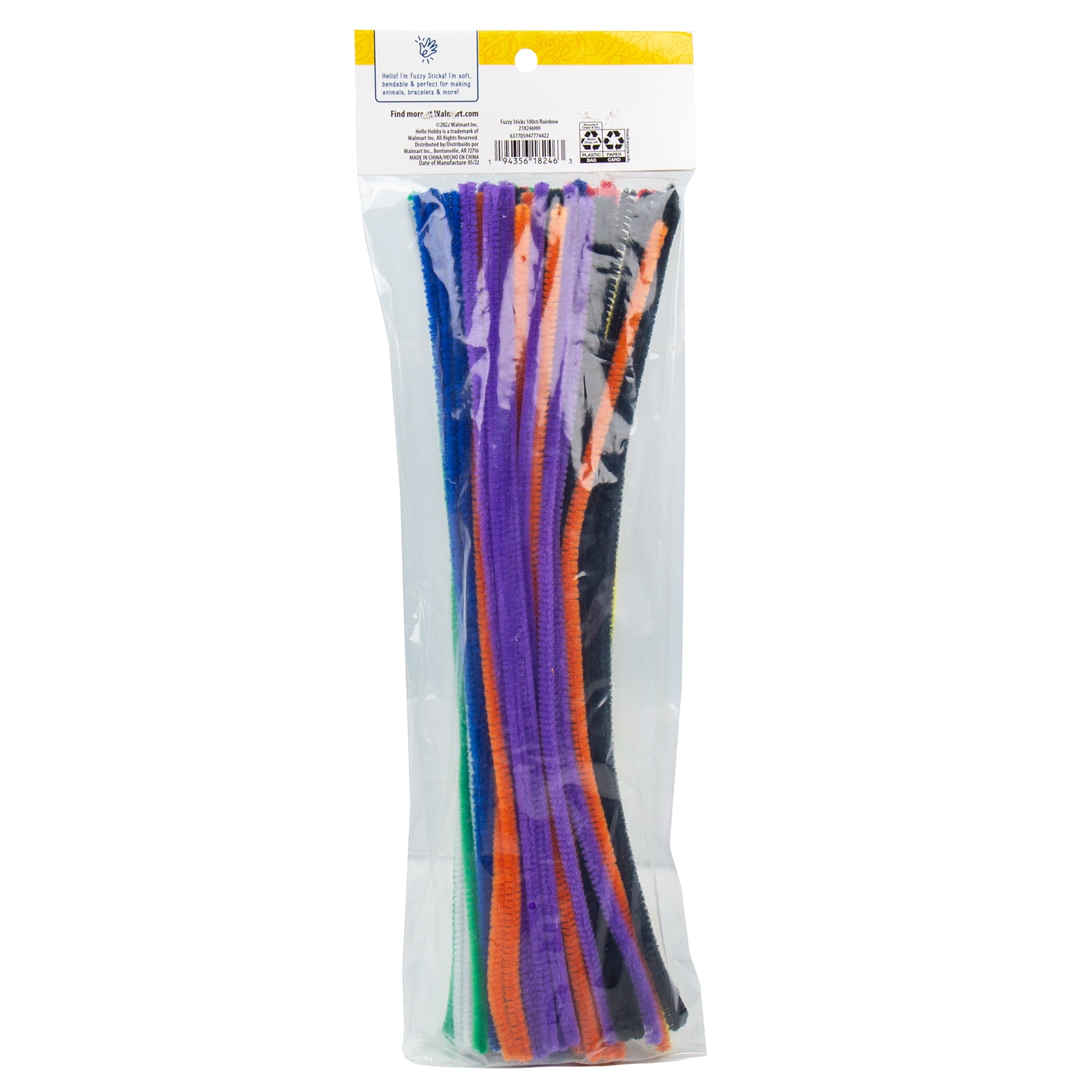 Rainbow Fuzzy Sticks Value Pack Of 100 Pipe Cleaners In Every Color