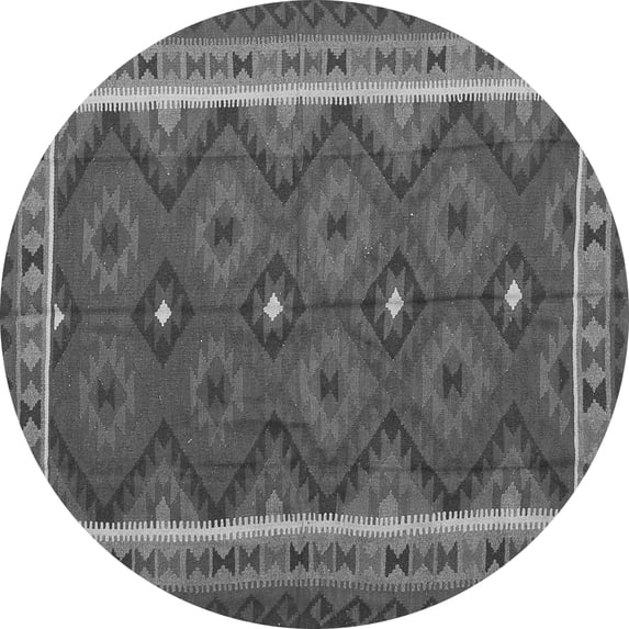 Ahgly Company Indoor Round Oriental Gray Traditional Area Rugs, 5' Round