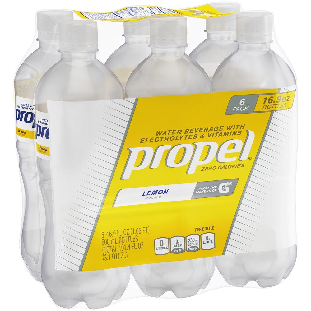 Propel Water, Lemon, 16.9 Fl Oz, 6 Ct