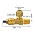 thumbnail image 2 of Uxcell Angle Stop Valve 1/4 Flare x 3/8 BSPT Male Brass Right Angle Shut Off Valve for Air Conditioning, 2 of 5