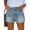 Light Blue, variant on SOMER Women's Jean Shorts Mid Waisted Stretchy Ripped Denim Jean Casual Summer Shorts with Pockets